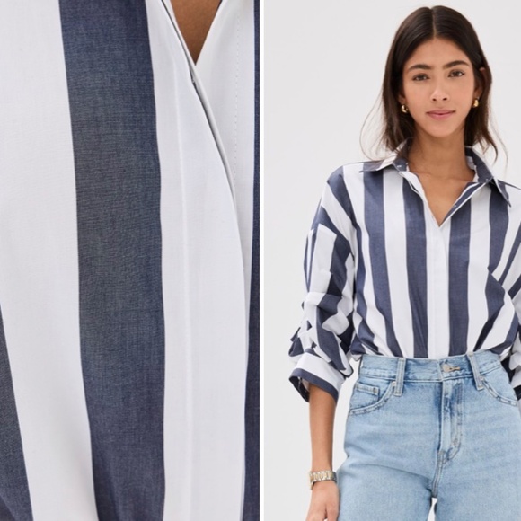 NEW STAUD TRAVERSE BODYSUIT NAVY BRETON STRIPE - SIZE M - Picture 3 of 8